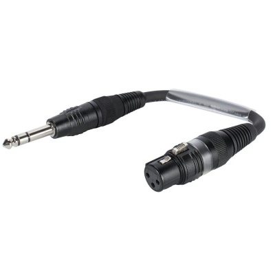 Adaptador de cabo jack 6,35 mm para XLR fêmea preto