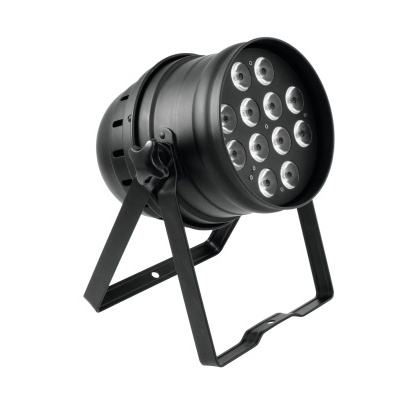 Refletor LED preto com 12 lâmpadas circulares e base ajustável