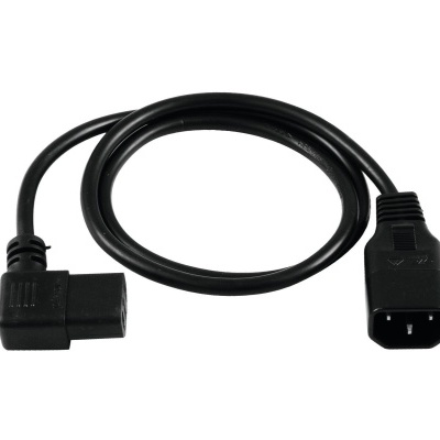 Cabo elétrico preto com conector IEC macho e fêmea