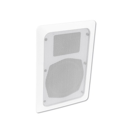 Coluna de parede embutida branca com grelha metálica