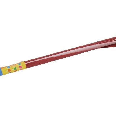 Rolo de papel de embrulho vermelho com etiqueta colorida