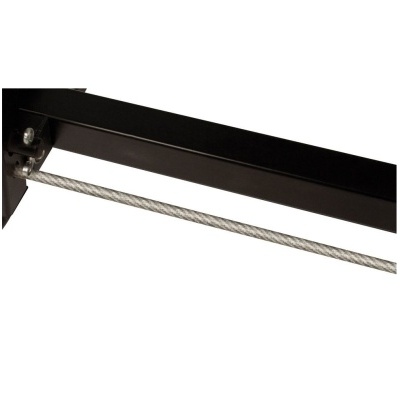 varão de cortina metálico preto com cabo de aço