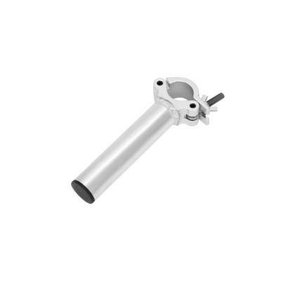 Suporte de bicicleta metálico prateado com fecho ajustável