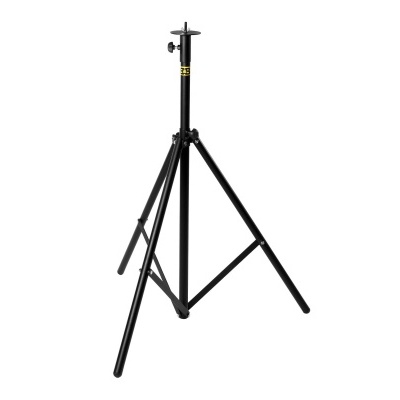 Tripé preto ajustável para suporte fotográfico ou de iluminação