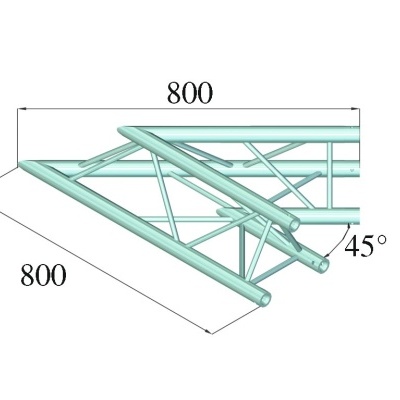 Estrutura metálica treliça quadrada 800x800 mm ângulo 45°
