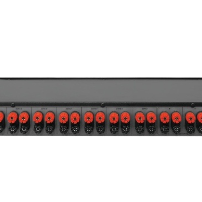 Unidade eletrónica preta com 16 terminais de corrente vermelhos e pretos