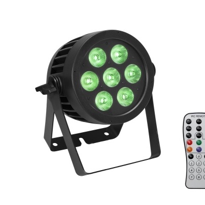 Projetor LED verde com suporte e comando remoto branco