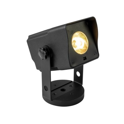 Projetor de luz LED preto com base redonda e suporte ajustável