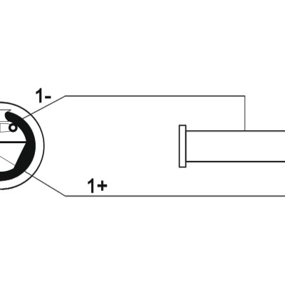 Esquema de cabo com conectores e terminais 1- e 1+