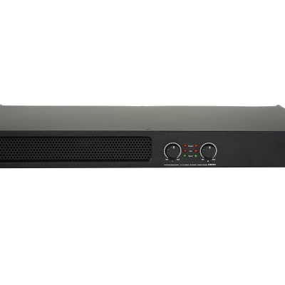 Amplificador de áudio preto IHOS com dois botões e painel frontal ventilado