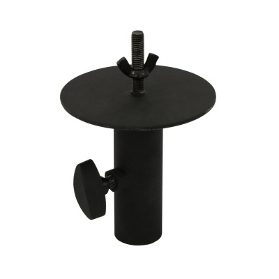 Suporte ajustável de metal preto com parafusos de aperto