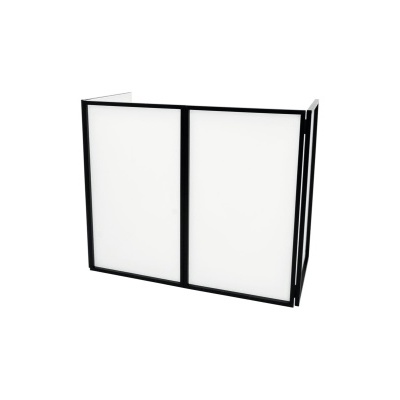 Painel divisório metálico preto com painéis opacos brancos