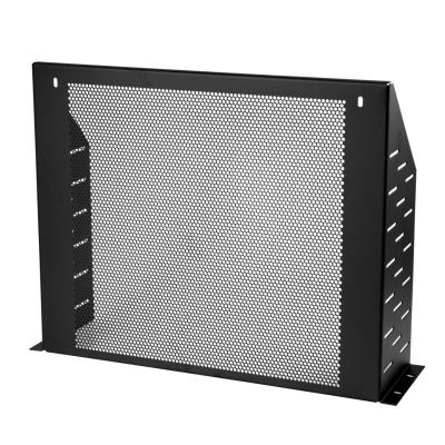 Proteção metálica preta perfurada para equipamento