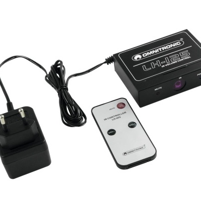 Conjunto de controlo remoto e receptor Omnitronic LH-12S com fonte de alimentação