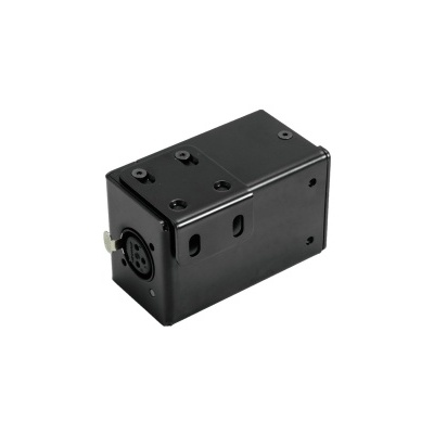 Módulo eletrônico preto com entrada circular de 5 pinos