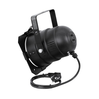 Refletor par16 preto com suporte e cabo elétrico