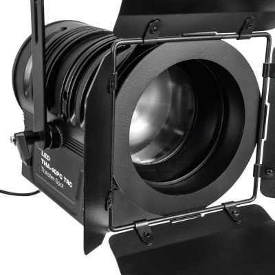 Refletor profissional LED preto com aletas móveis para iluminação