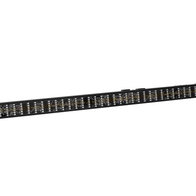 Barra de luz LED preta com múltiplos LEDs em fileiras