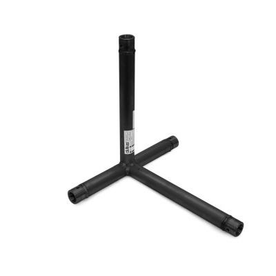 Suporte para grelha preto com três pernas tubulares