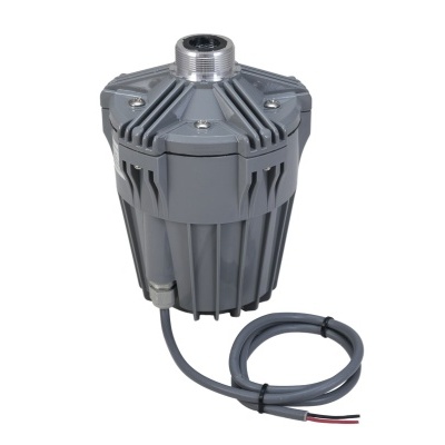 Equipamento industrial cinzento com cabo elétrico e fios expostos