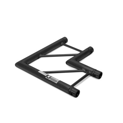 estrutura metálica preta angular com tubos e barras