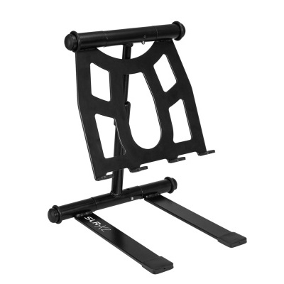 Suporte preto para guitarra com design aberto e dobrável