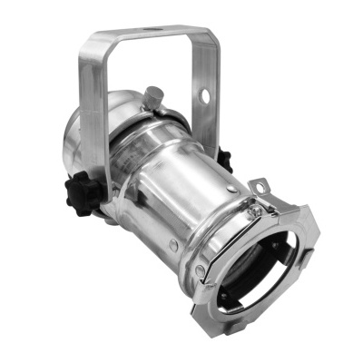 Refletor de palco metálico prateado com suporte ajustável