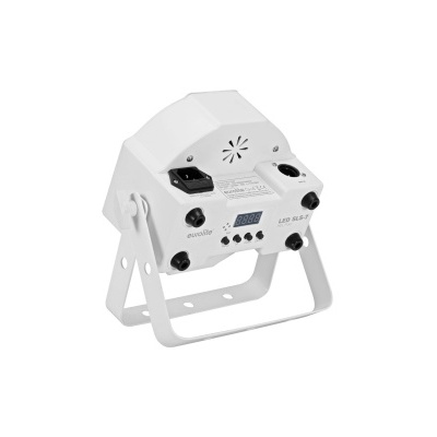 Aparelho eletrônico branco com suporte metálico e visor digital