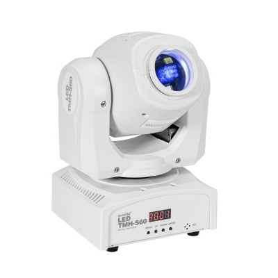 Lâmpada de palco LED branca com luz azul e visor digital