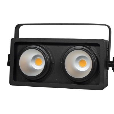 Projetor de luz LED duplo preto com suporte ajustável