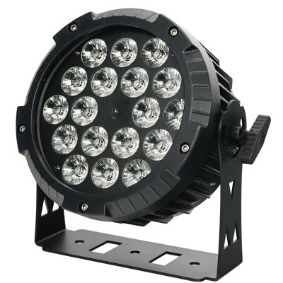 Luz de LED circular preta com 18 LEDs em suporte metálico