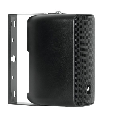 Coluna de som preta com suporte de montagem