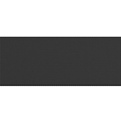 Coluna de som profissional preta com grelha metálica perfurada