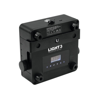 Dispositivo eletrônico preto LIGHT 3 com visor digital azul