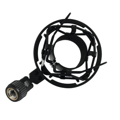 Suporte elástico para microfone preto com tiras ajustáveis