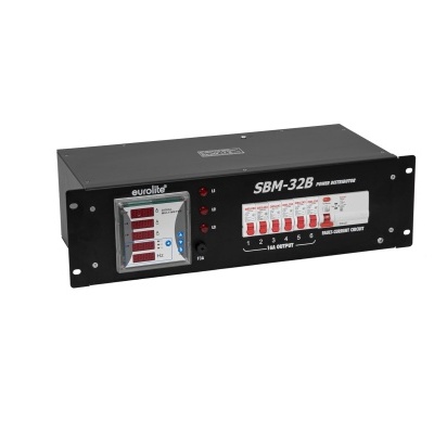 Aparelho eletrónico preto SBM-32B com visor digital e botões vermelhos