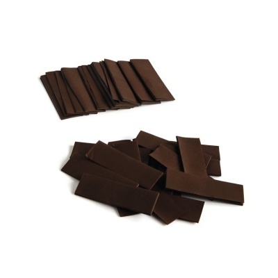 Tiras finas de couro sintético castanho escuro sobre fundo branco