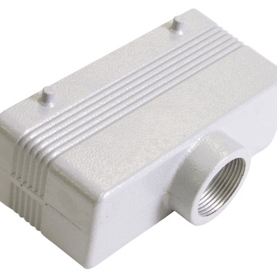 Esguicho de aspersão branco de metal com rosca interna e linhas decorativas