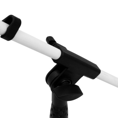 Suporte preto de plástico com clipe branco para bastão