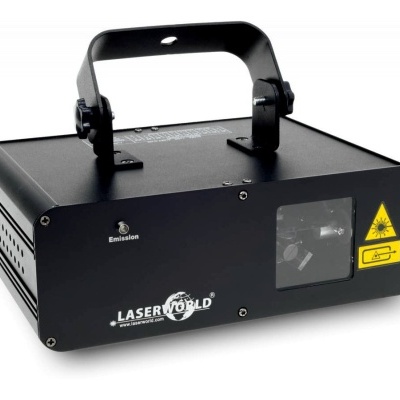 Dispositivo laser preto com alça e aviso de radiação laser