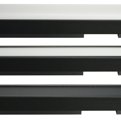 Três barras retas pretas e brancas com textura estriada