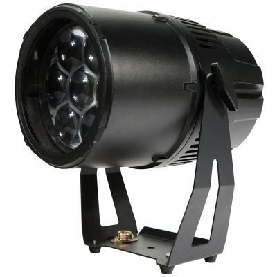 Projetor de luz LED preto com suporte metálico