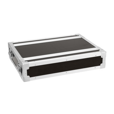 Mala rígida preta com cantos metálicos