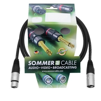 Cabo de áudio Sommer Cable com conectores XLR e embalagem verde