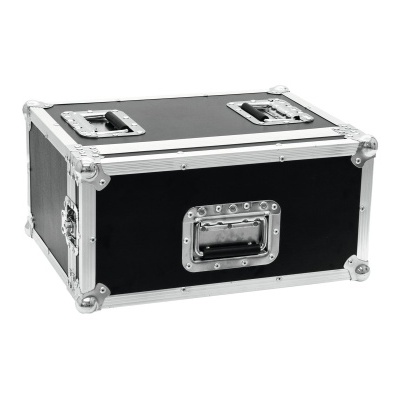 Mala preta robusta com moldura metálica e alças embutidas