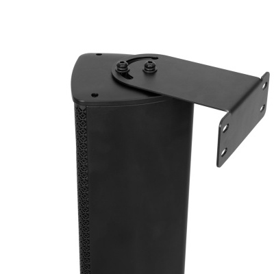 Coluna de som preta com suporte de parede