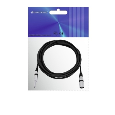 Cabo de áudio preto em embalagem branca e azul da CONNETTECH