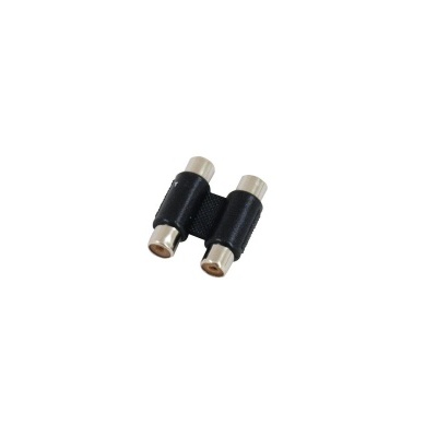 Conector adaptador duplo metálico prateado com revestimento preto