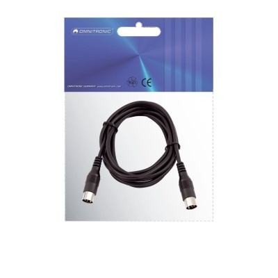 Cabo preto com conectores redondos em embalagem azul e branca com texto DENTRONIC