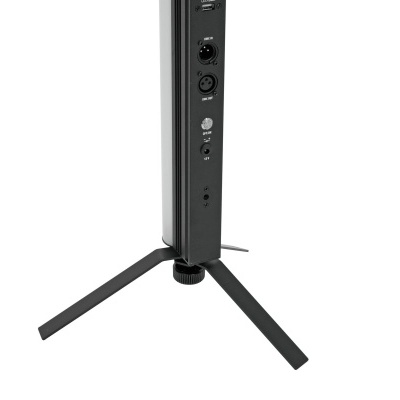 Base de suporte tripé preta para equipamento alto e estreito com portas e botões